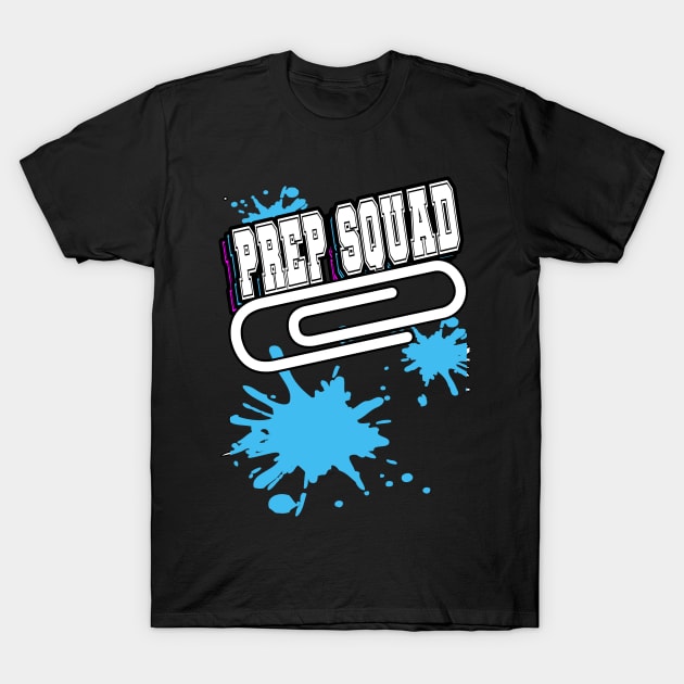 Prep Squad Team Work Splatter Blue T-Shirt by Black Ice Design